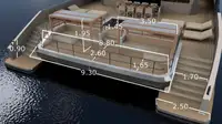 قارب مزدوج الهيكل للبيع